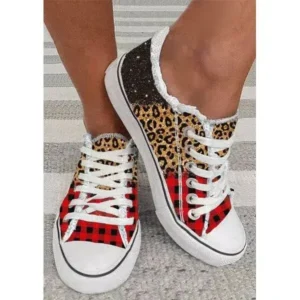 Reyanfootwear Women Casual 3D Printing Color Leopard Canvas Shoes