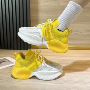 Reyanfootwear Women Fashion Gradient Mesh Breathable Sneakers