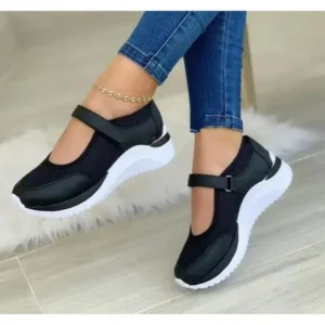 Reyanfootwear Casual Velcro Platform Plus Size Mesh Sneakers