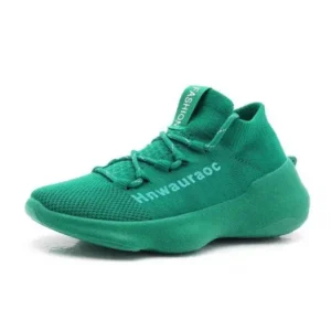 Reyanfootwear Couple Fashion Lace Up Design Knitted Mesh Breathable Sneakers