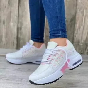 Reyanfootwear Women Fashion Casual Lace Up Design Air Cushion Platform Sneakers