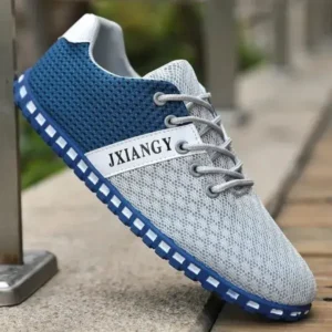 Reyanfootwear Men Casual Color Matching Breathable Mesh Flat Shoes