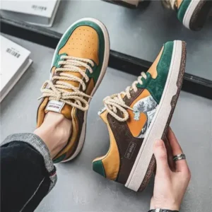 Reyanfootwear Men Fashion Breathable Color Matching Casual Sneakers