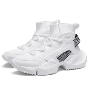 Reyanfootwear Men'S Fashion Platform White High Top Sneakers