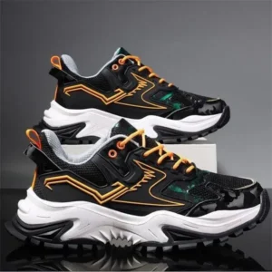 Reyanfootwear Men Spring Autumn Fashion Casual Colorblock Mesh Cloth Breathable Rubber Platform Shoes Sneakers