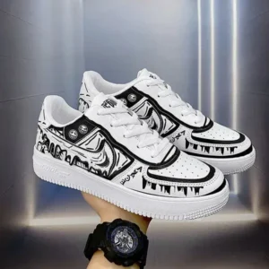 Reyanfootwear Men Fashion Graffiti Breathable Sneakers