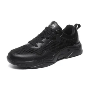 Reyanfootwear Men Fashion Pu Mesh Breathable Sneakers