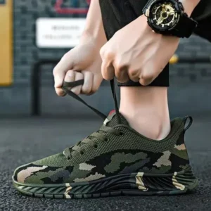 Reyanfootwear Men'S Casual Mesh Breathable Camouflage Sneakers