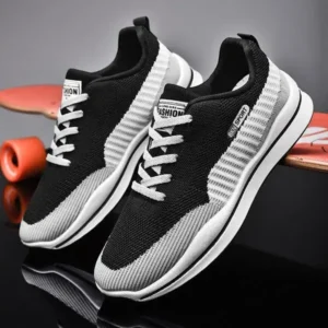 Reyanfootwear Men'S Casual Color-Block Mesh Breathable Soft-Soled Sneakers