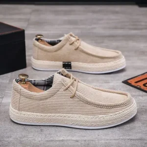 Reyanfootwear Men'S Fashion Breathable Stripe Canvas Shoes