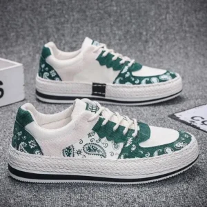 Reyanfootwear Men Fashion Cashew Flower Printed Canvas Sneakers