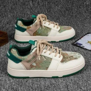 Reyanfootwear Men'S Casual Retro Secret Forest Oil Painting Pattern Sneakers