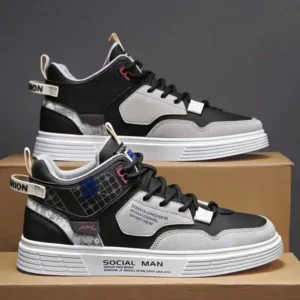 Reyanfootwear Men'S Fashion High Top Color Block Sneakers