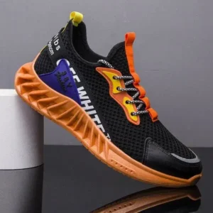 Reyanfootwear Men'S Fashion Breathable Color Block Air Cushion Sneakers