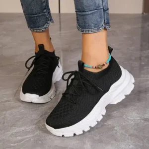 Reyanfootwear Women Fashionable Thick-Soles Breathable Sneakers