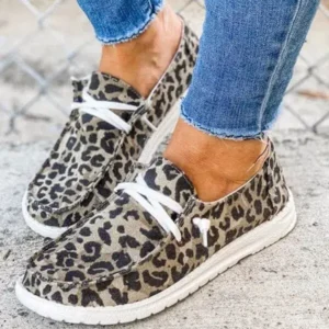 Reyanfootwear Women Leopard Casual Flat Loafers Shoes