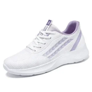 Reyanfootwear Women Fashion Plus Size Mesh Breathable Lace-Up Sneakers