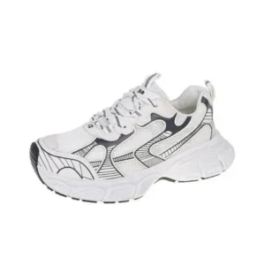 Reyanfootwear Women Fashion Distinctive Color Changing Lace-Up Comfortable Breathable Thick-Soled Sneakers