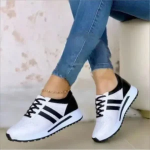 Reyanfootwear Women Fashion Plus Size Comfortable Mesh Breathable Thick-Soled Sneakers