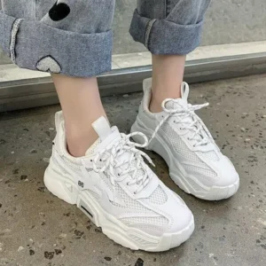 Reyanfootwear Women Fashion Casual Mesh Breathable Thick-Soled Sneakers