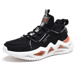 Reyanfootwear Men Spring Autumn Fashion Casual Colorblock Mesh Cloth Breathable Rubber Platform Shoes Sneakers