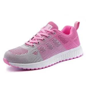 Reyanfootwear Women Fashion Casual Color Blocking Lace-Up Mesh Breathable Sneakers