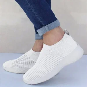 Reyanfootwear Women Fashion Fly Woven Breathable Sneakers