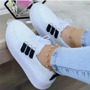 Reyanfootwear Women Fashion Lace-Up Sneakers