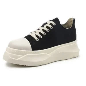 Reyanfootwear Women Casual Breathable Low Top Canvas Platform Shoes