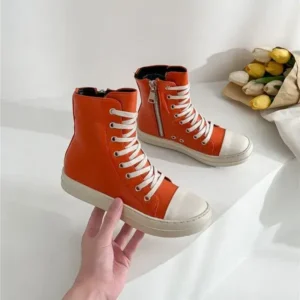 Reyanfootwear Orange Up Platform High Top Casual Shoes