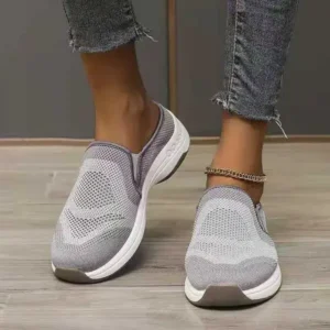 Reyanfootwear Women Fashion Fly Knit Casual Colorblock Flat Sneakers