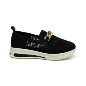 Reyanfootwear Women Fashion Metal Chain Sneakers