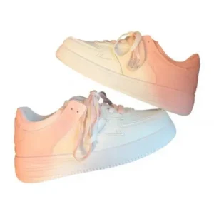 Reyanfootwear Women Fashion Round Toe Gradient Platform Sneakers