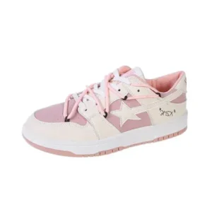 Reyanfootwear Women Fashion Low Top Flat Retro Sneakers